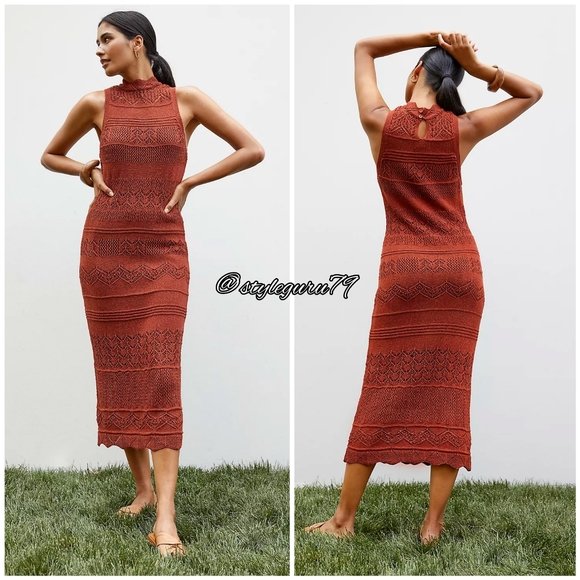 NWT, Anthropologie, Crochet Midi Dress - Picture 3 of 3